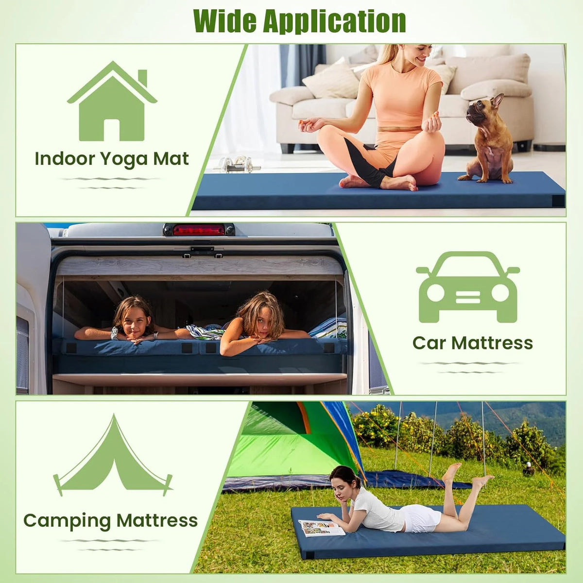 MarketLane Memory Foam Sleeping Pad, Roll Up Floor Mattress with Carry Bag, Non-Slip Bottom, Guest Floor Folding Bed for Sleepover, Portable Camping Mattress for Indoor Outdoor Travel Cot Tent，Grey
