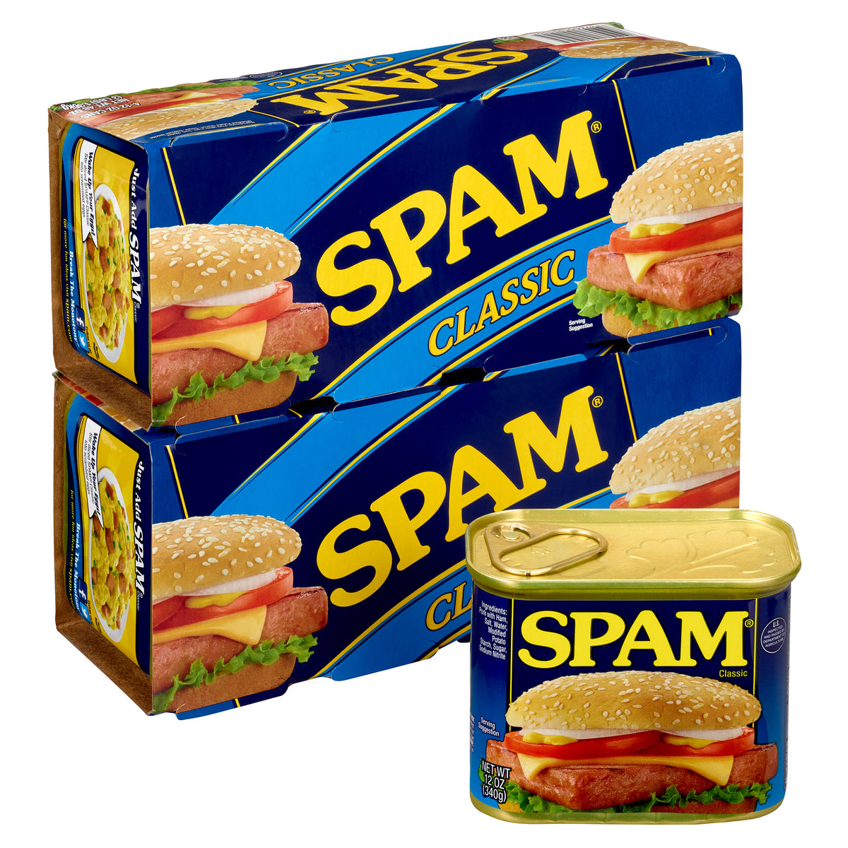 SPAM Canned Meat, Classic, 12 oz, 8-Count