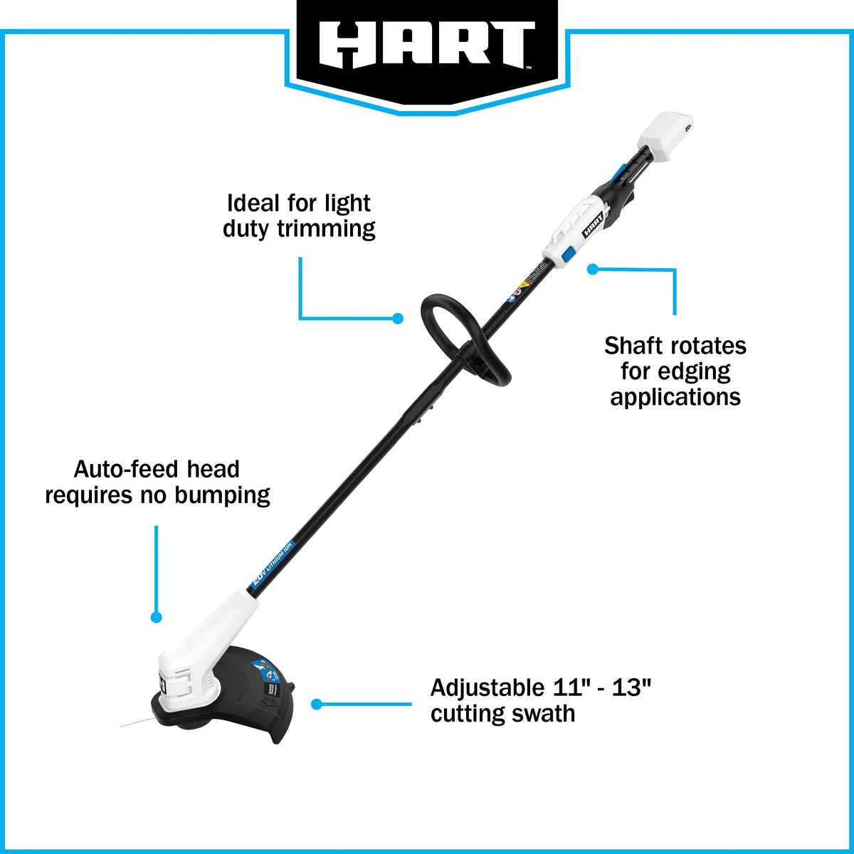 HART 20 Volt 13" Cordless Trimmer & Blower Combo Kit