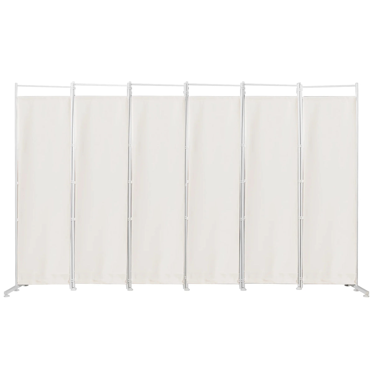 Costway 6-Panel Room Divider Folding Privacy Screen w/Steel Frame Decoration Brown