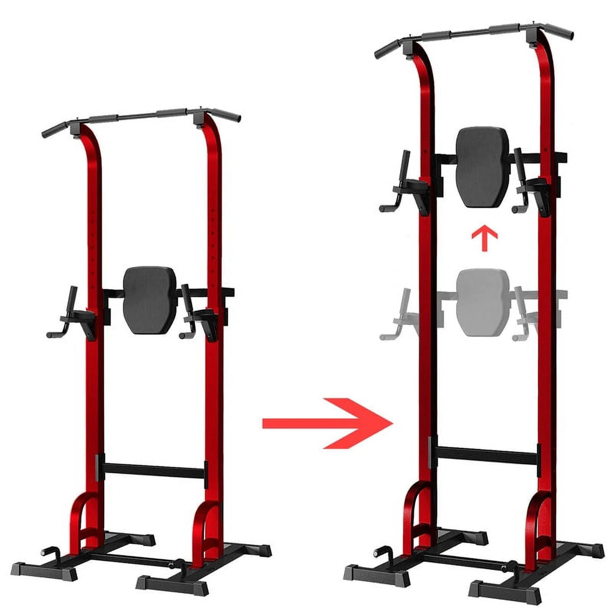 Pull Up Bar for Home Adjustable Height Multifunctional Home Strength Training Fitness Exercise Equipment, Simple Installation, Durable Home Fitness Equipment,Red