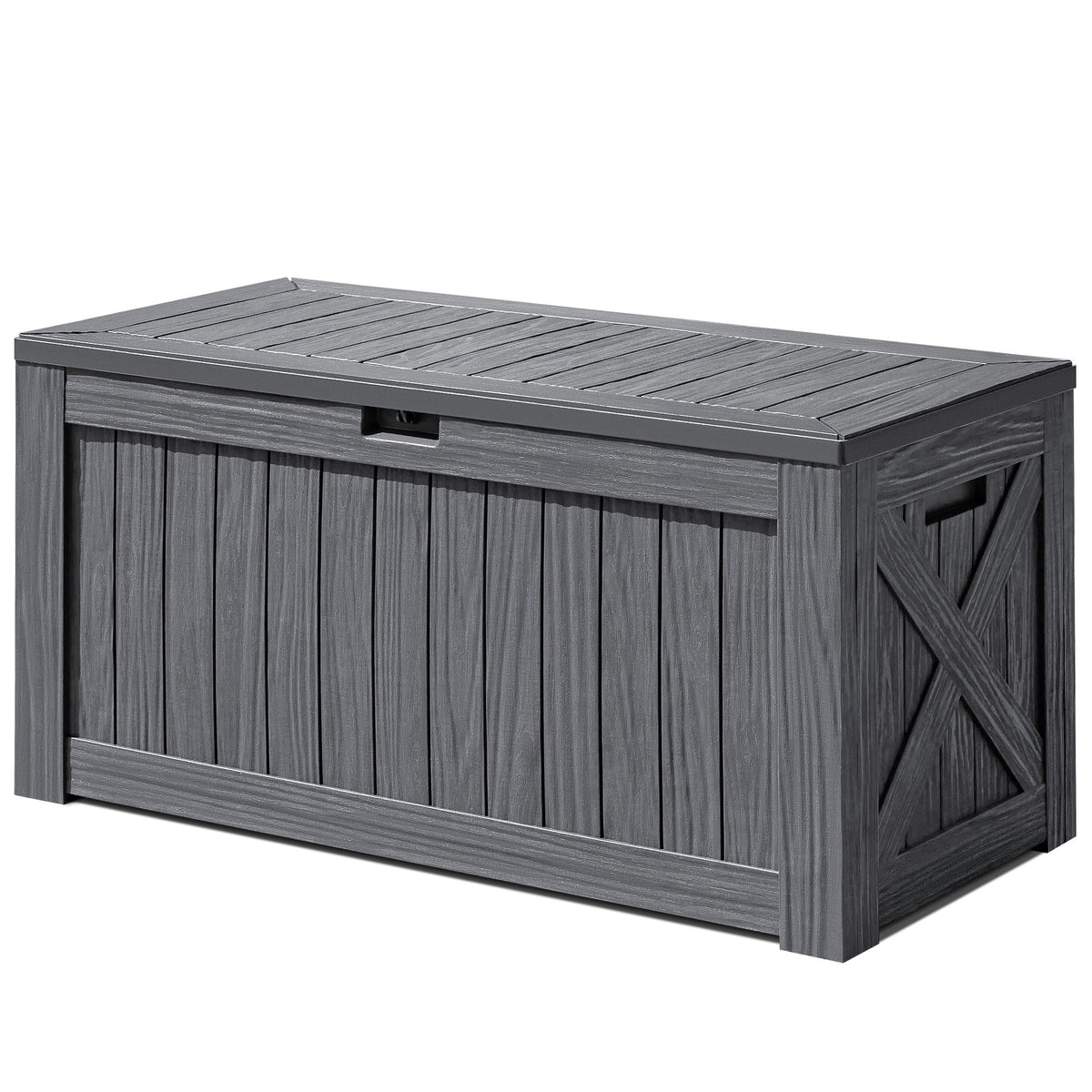 Devoko 120 Gallon Outdoor Patio Box Deck Plastic Resin Storage Box Backyard, Dark Grey