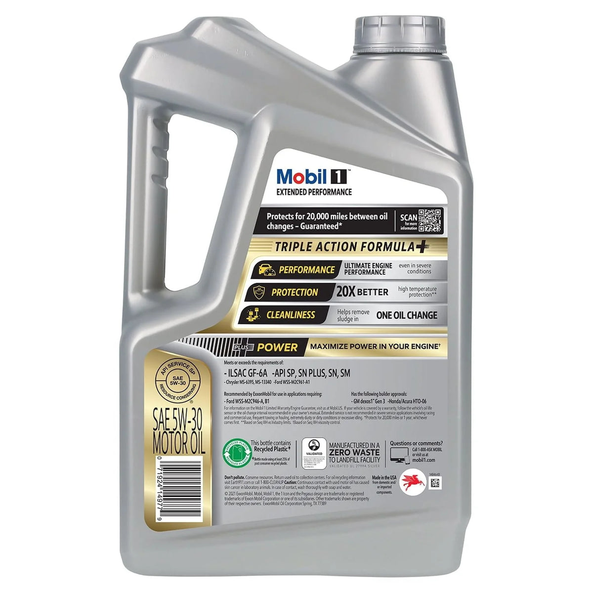 Mobil 1 Extended Performance Full Synthetic Motor Oil 5W-30, 5 qt