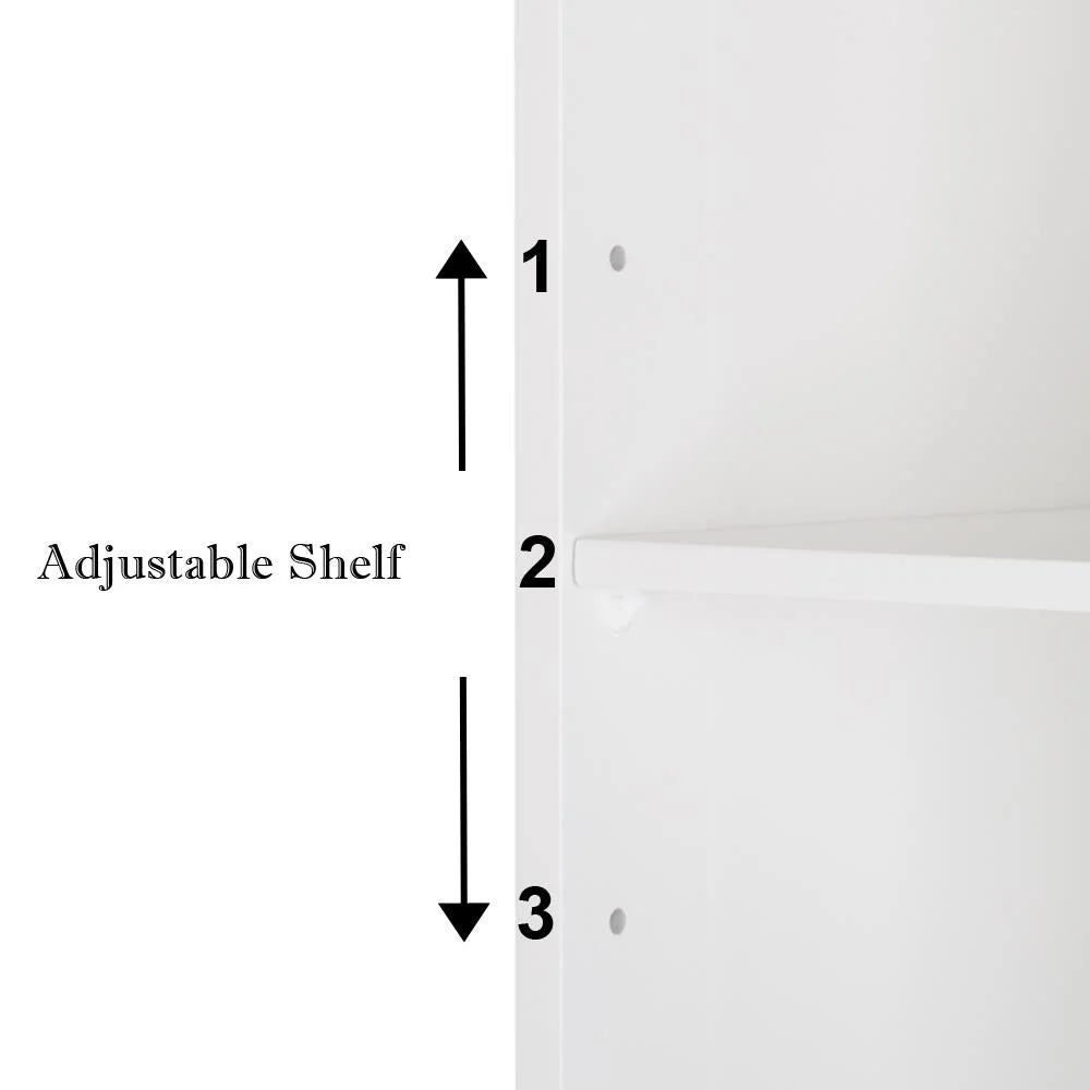 Ktaxon Over the Toilet Storage, Bathroom Storage Cabinet Organizer  with Adjustable Shelf Double Doors, White