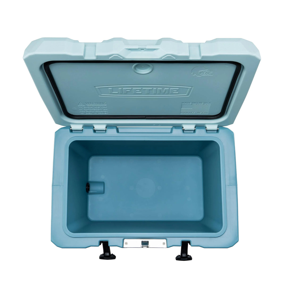 Lifetime 55 qt Bear-Resistant Camping Cooler, Premium High Performance, Ice Retention, Hard Cooler, 60 Can Capacity, Light Gray (90949)