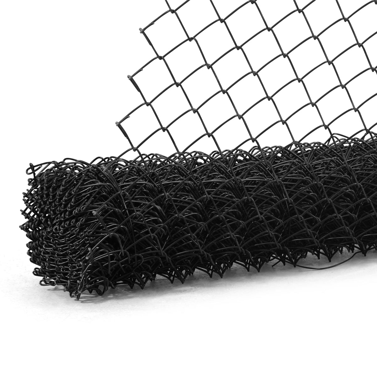 Fencer Wire 9 Gauge Black Vinyl Coated Galvanized Steel Chain Link Fence Fabric, Diamond Mesh Size 2-3/8 Inch, Galvanized&nbsp;Fencing Wire Roll for Garden and Animals Enclosure (6ft. x 50ft.)