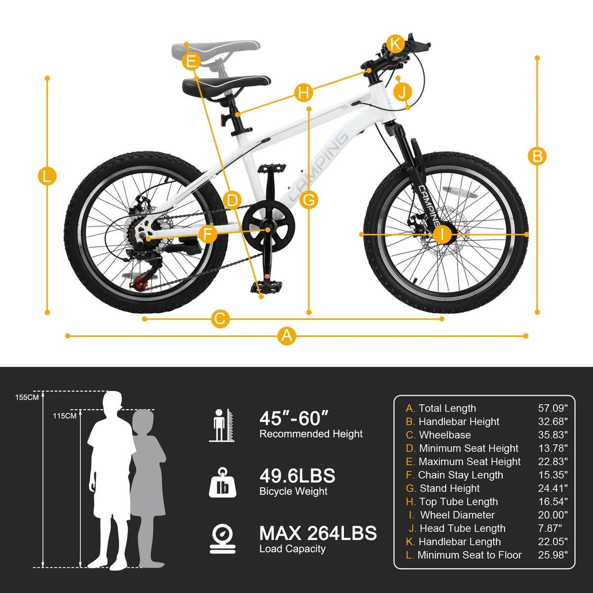Ktaxon 20" Mountain Bike, 7 Speed Bike with Disc Brakes, Black