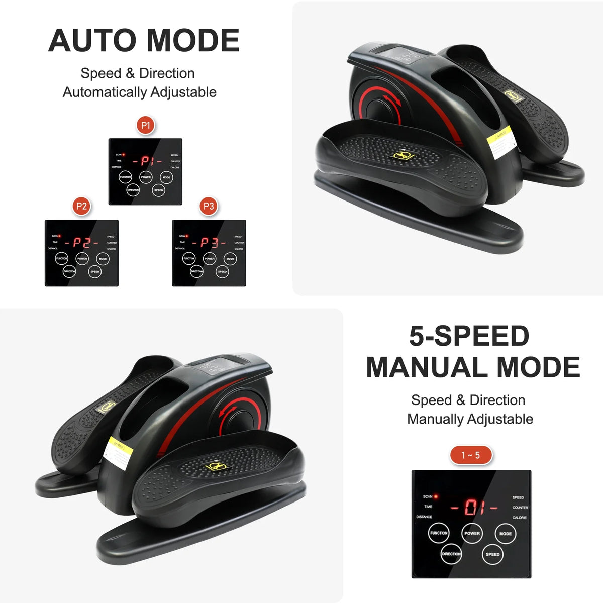 Baokaler Under Desk Elliptical Exercise Machine, Electric Elipsefit Leg Exerciser while Sitting for Seniors,12 Adjustable Speeds with Remote Control