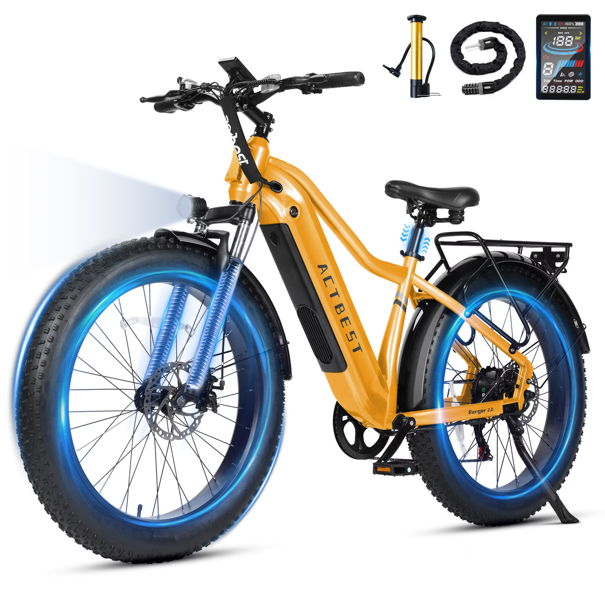 Actbest Electric Bike for Adults with Peak over 750W Brushless Motor, Over 20MPH Electric Mountain Bike, Removable Built-in Battery,26"×4 Fat Tires Ebikes for Adults,UL2849 (Gray)