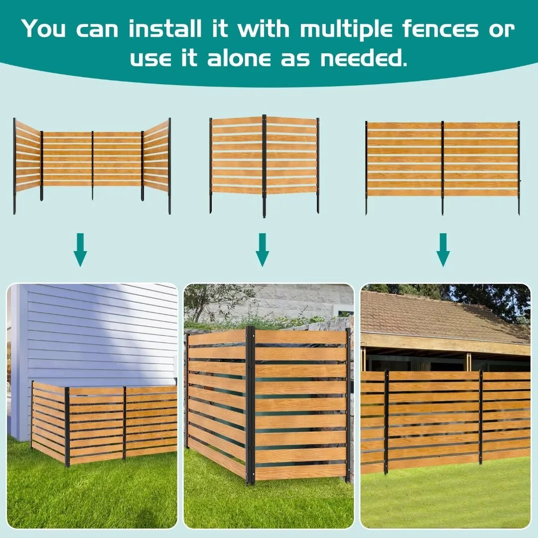 "NAIZEA Air Conditioner Fence, Pool Equipment Enclosure, Trash Can Enclosure, Metal Stake Wood Fence Panel 38"" W x 60"" H"