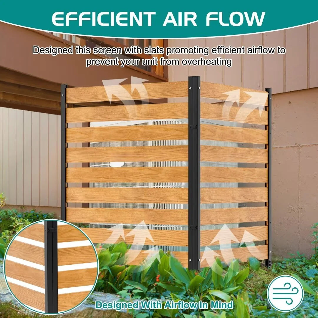 "NAIZEA Air Conditioner Fence, Pool Equipment Enclosure, Trash Can Enclosure, Metal Stake Wood Fence Panel 38"" W x 60"" H"