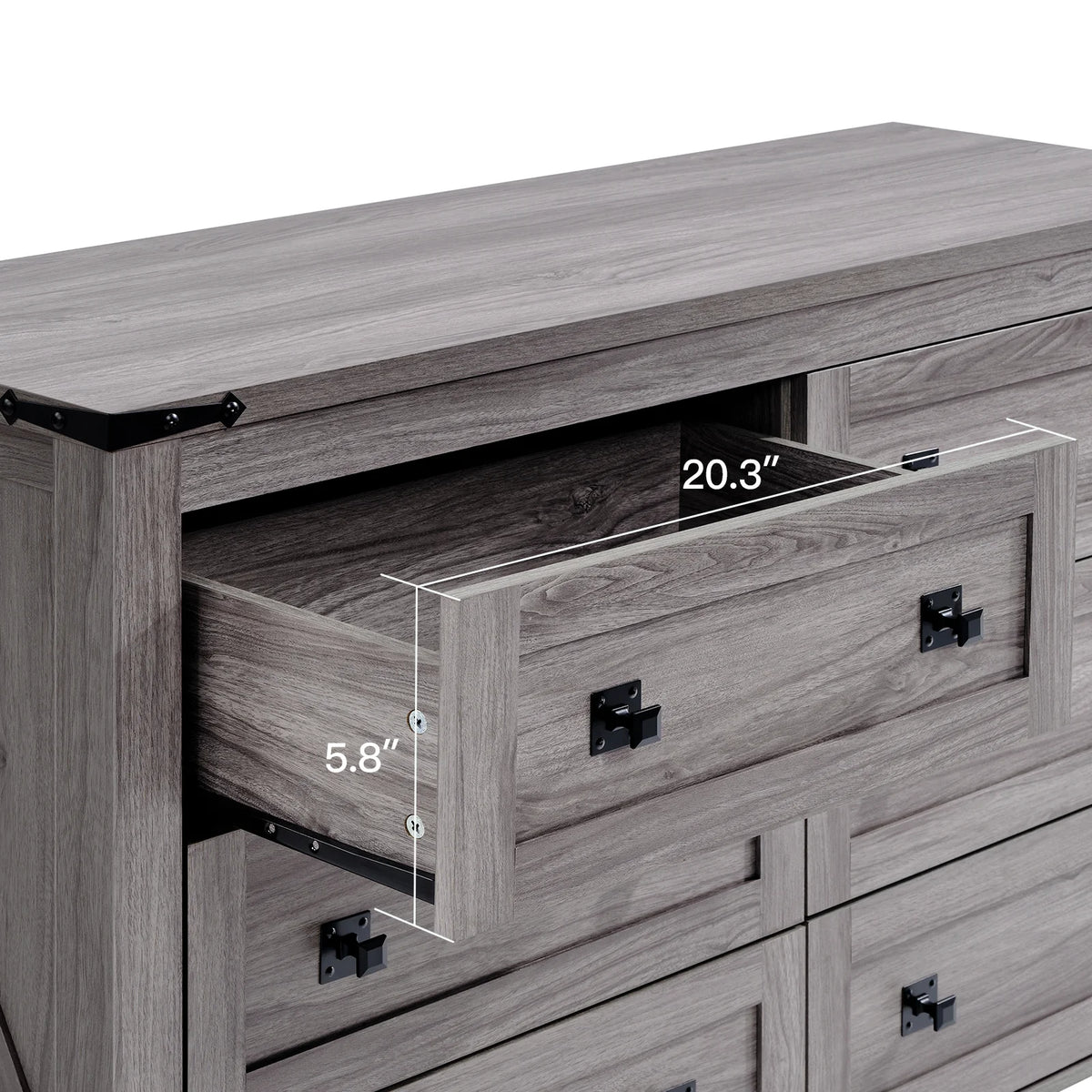 CHITOOMA Wooden Dressers for Bedroom 6 Drawer Adult, 47.2" Storage Cabine with Double Handle, Chest of Drawers for Living Room Hallway, Walnut