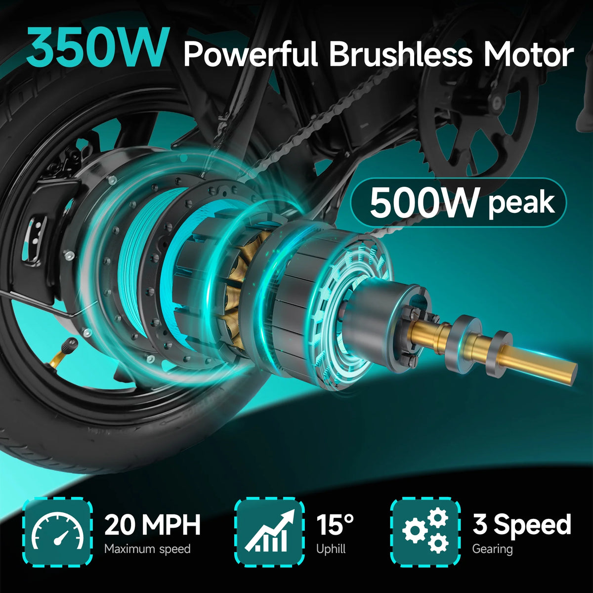 Bycyla Electric Bike for Adults,500W Brushless Motor Ebike with 12Ah Removable Battery,Multi-Shock Absorption,Commuter Electric Bicycle