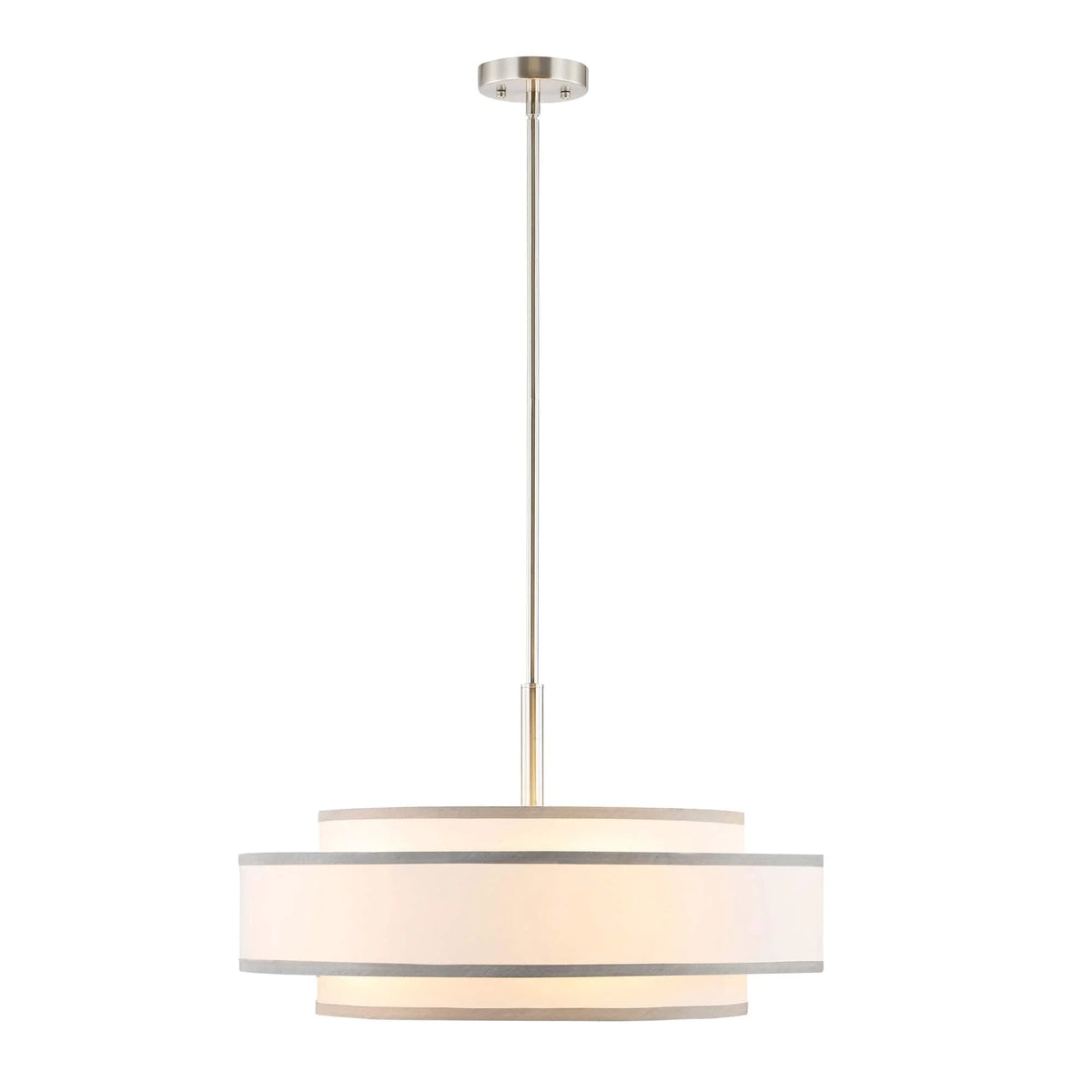 GetLedel 5-Light Double Shaded Dimmable Drum Chandelier Black