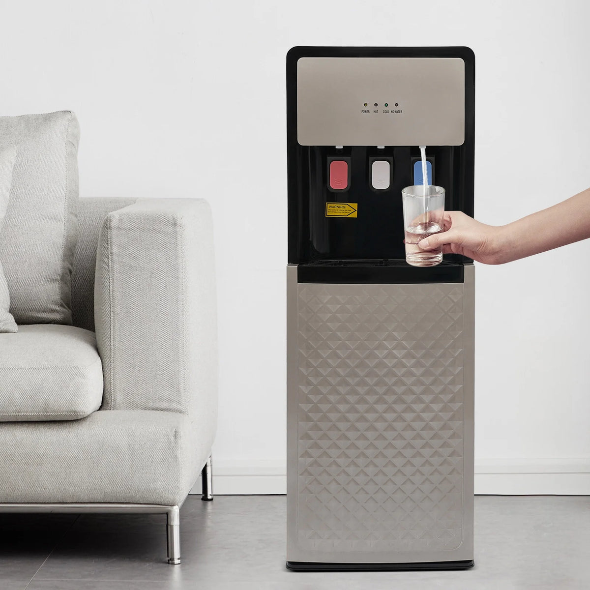 Bottom Loading Water Cooler Dispenser, 110V Hot & Cold Standing Water Dispenser, PP Hot and Cold Water Dispenser