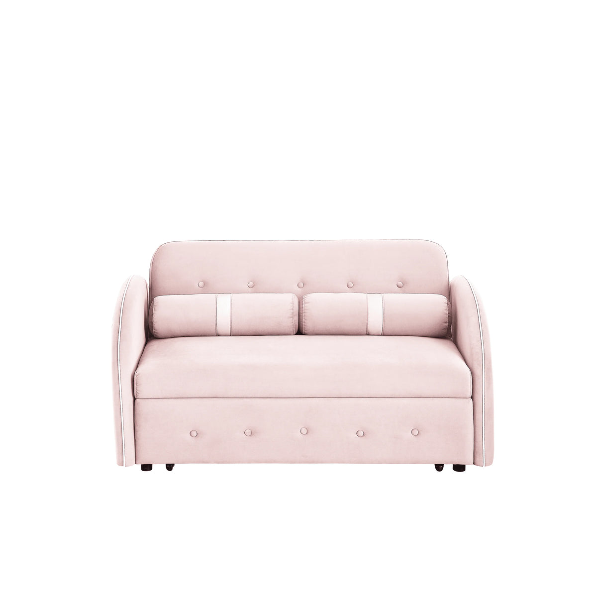 Modern Pull Out Sleeper Sofa Bed, Velvet Convertible Couch Loveseat with Adjsutable Backrest Side Pockets for Living Room Bedroom Apartment Office