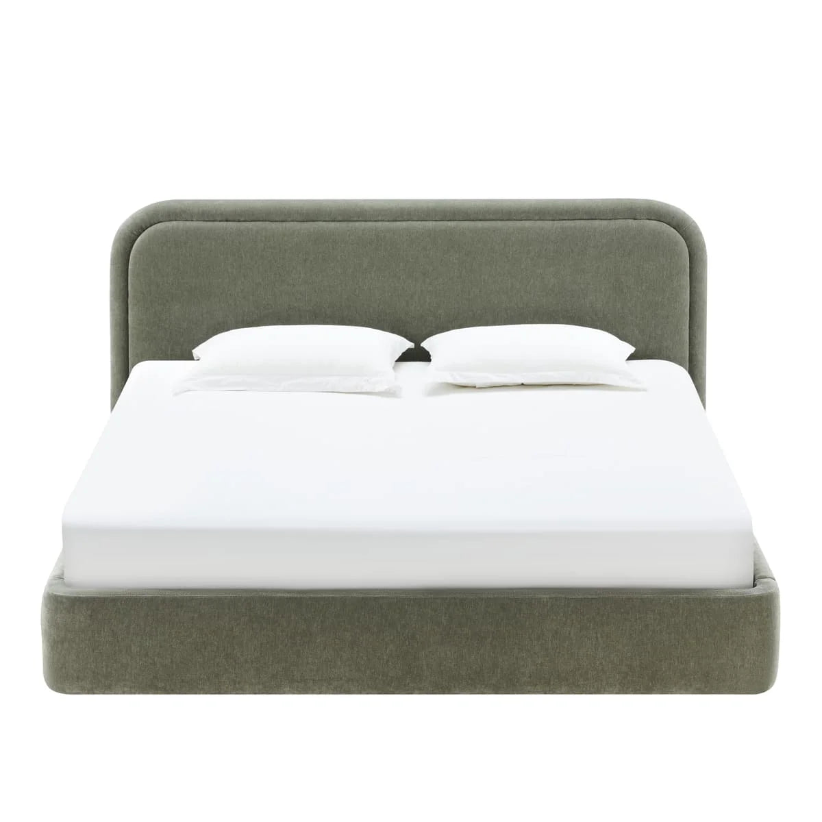 Modern Upholstered Platform Bed with Lift-Up Storage, Headboard, Wood Slats, Noise-Free