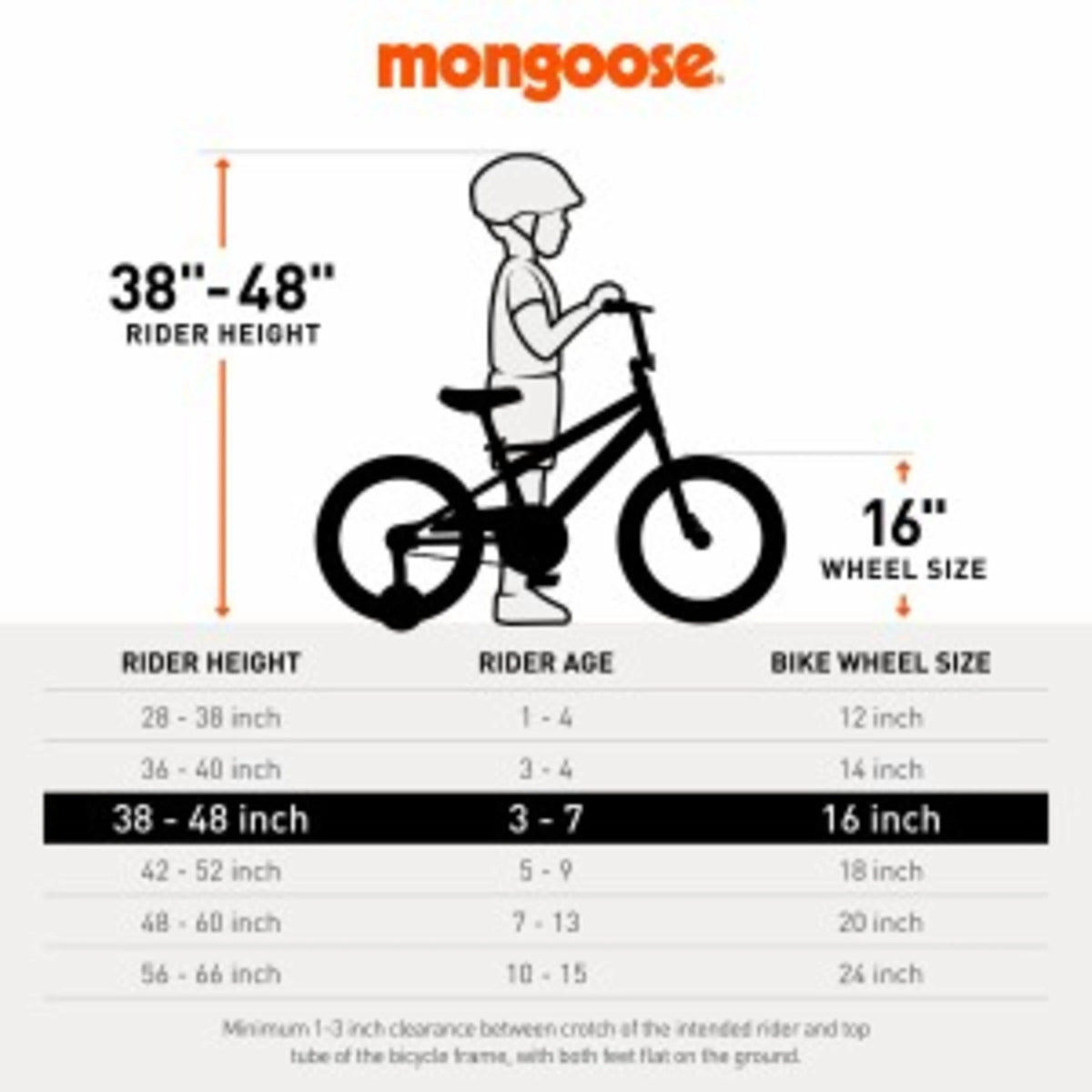 16" Mutant Kid's BMX Bike, Ages 3-5, Black & Orange