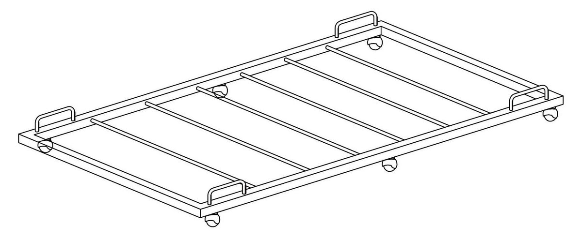 Archer White Metal Twin Size Roll-Out Trundle Bed Frame with Six Slats