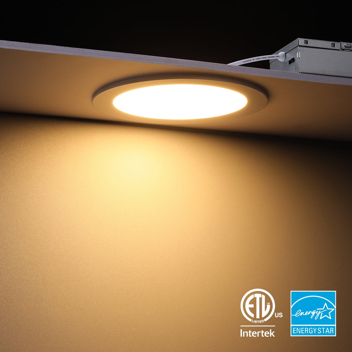 16 Pack 4" 5CCT Dimmable LED Recessed Light with J-Box, 2700K/3000K/3500K/4000K/5000K Selectable, 10W LED Downlight, Aluminum