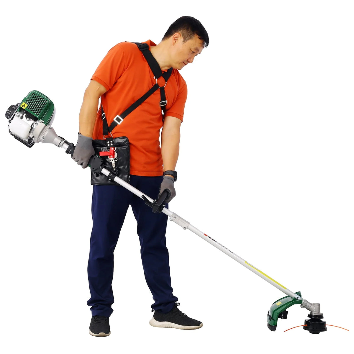 4 in 1 Multi-Functional Trimming Tool, 31CC 4-Cycle Garden Tool System with Gas Pole Saw, Hedge Trimmer, Grass Trimmer, and Brush Cutter EPA Compliant, Green