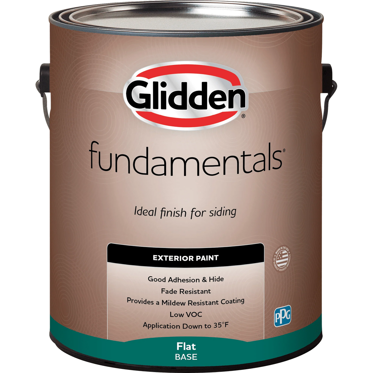 Glidden Fundamentals Exterior Paint Cinnamon Toast / Brown, Flat, 1 Gallon