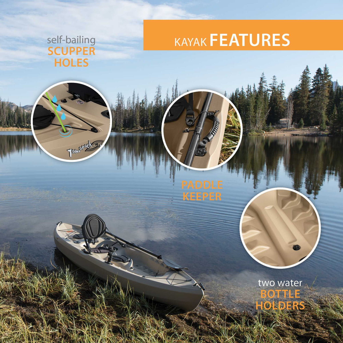 Lifetime Tamarack Angler 10 ft. Fishing Kayak, Volcano Fusion (91340)