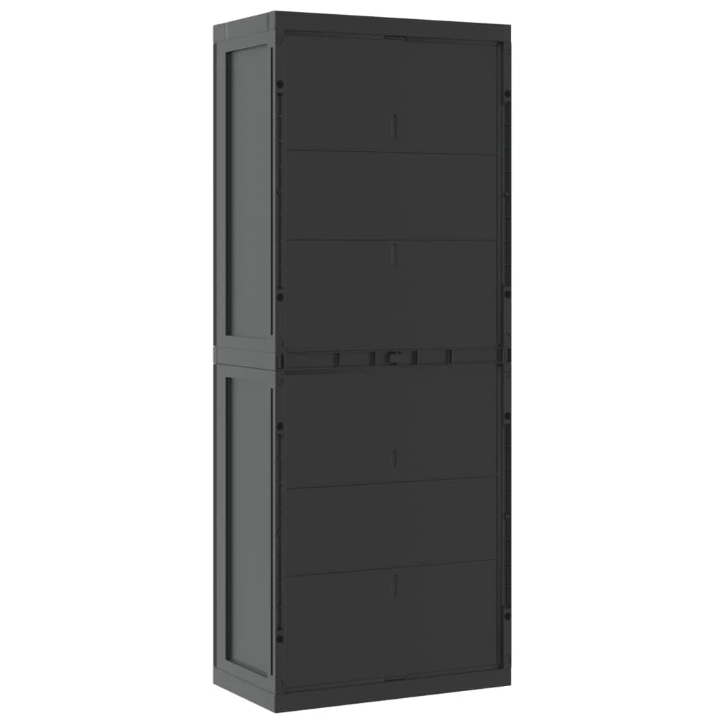 vidaXL Outdoor Storage Cabinet Black 25.6"x14.6"x33.5" PP
