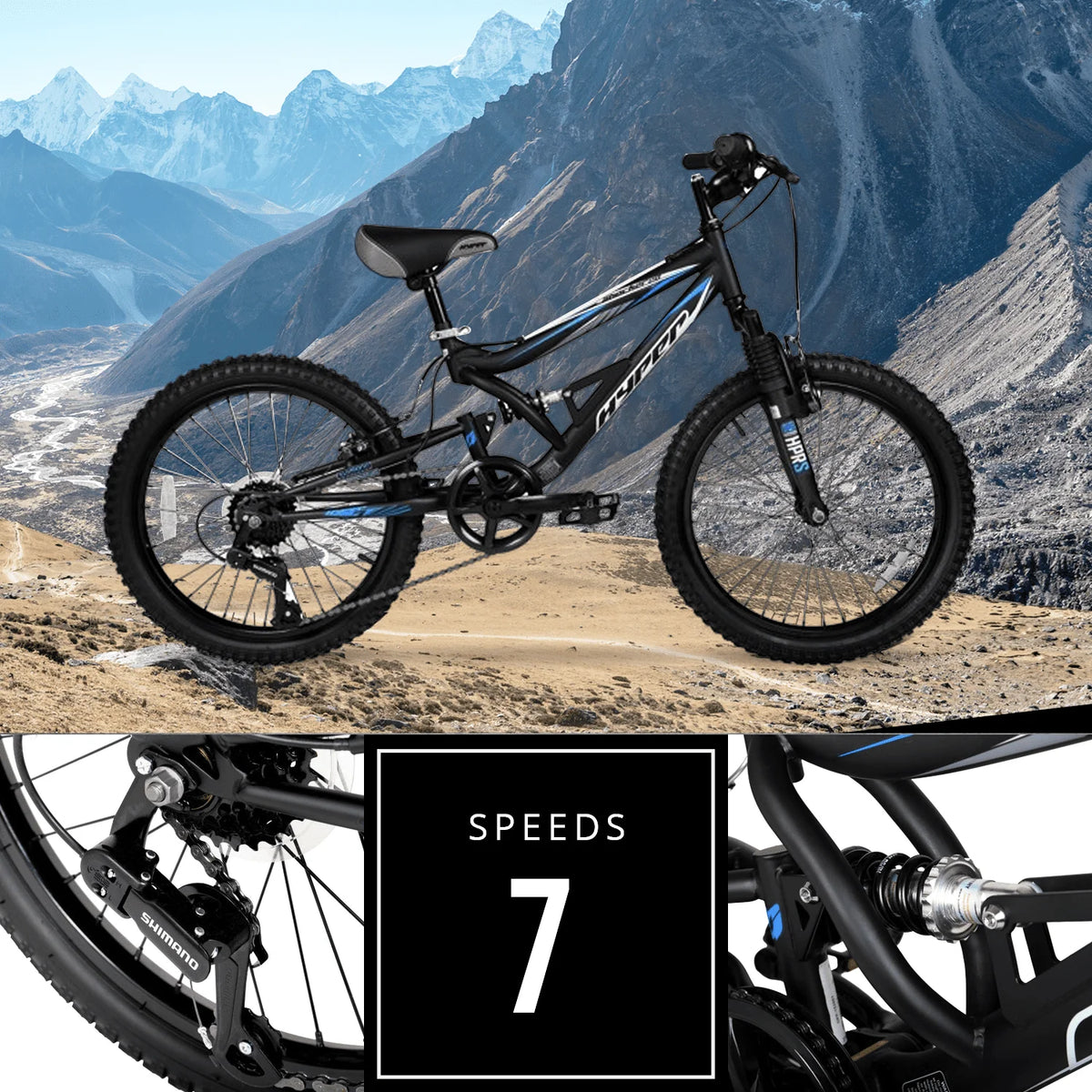 Bicycles 20" Boys Shocker Mountain Bike, Kids, Black