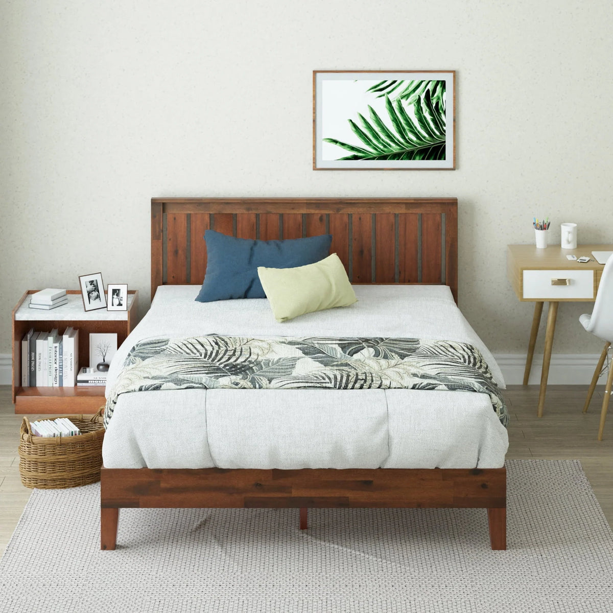 Zinus Vivek 37" Deluxe Wood Platform Bed Frame with Headboard, King