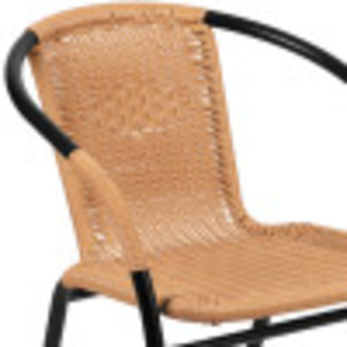 Flash Furniture Lila Indoor/Outdoor Stacking Rattan Patio Chairs, Set of 2, Beige