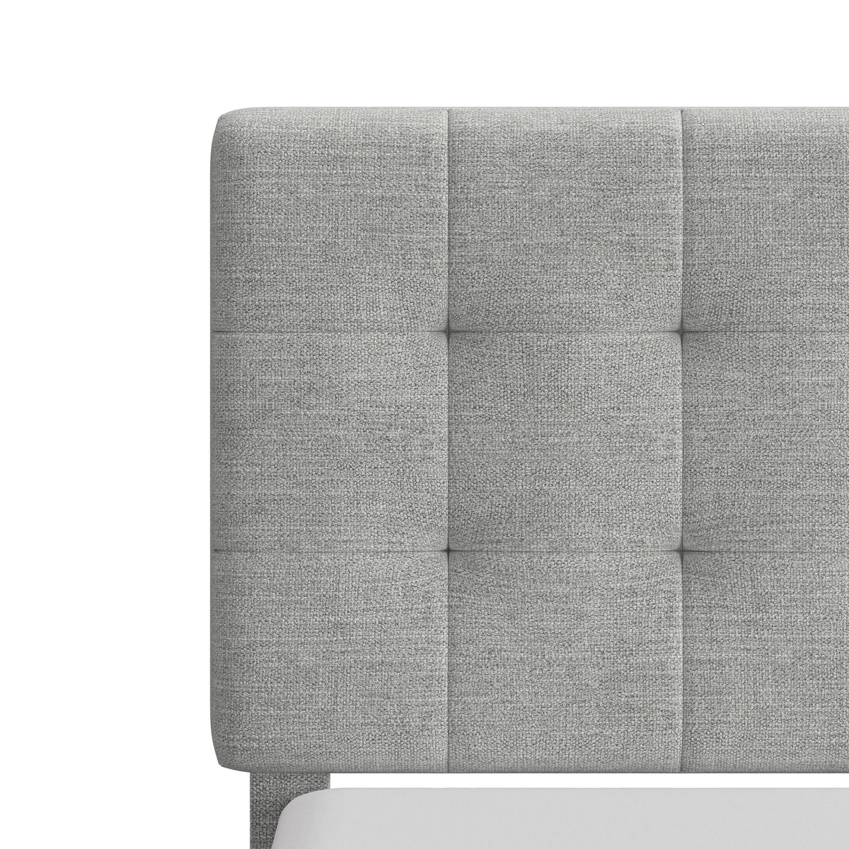 Mainstays Hillside Square Tufted Upholstered Full Platform Bed, Ivory Fabric