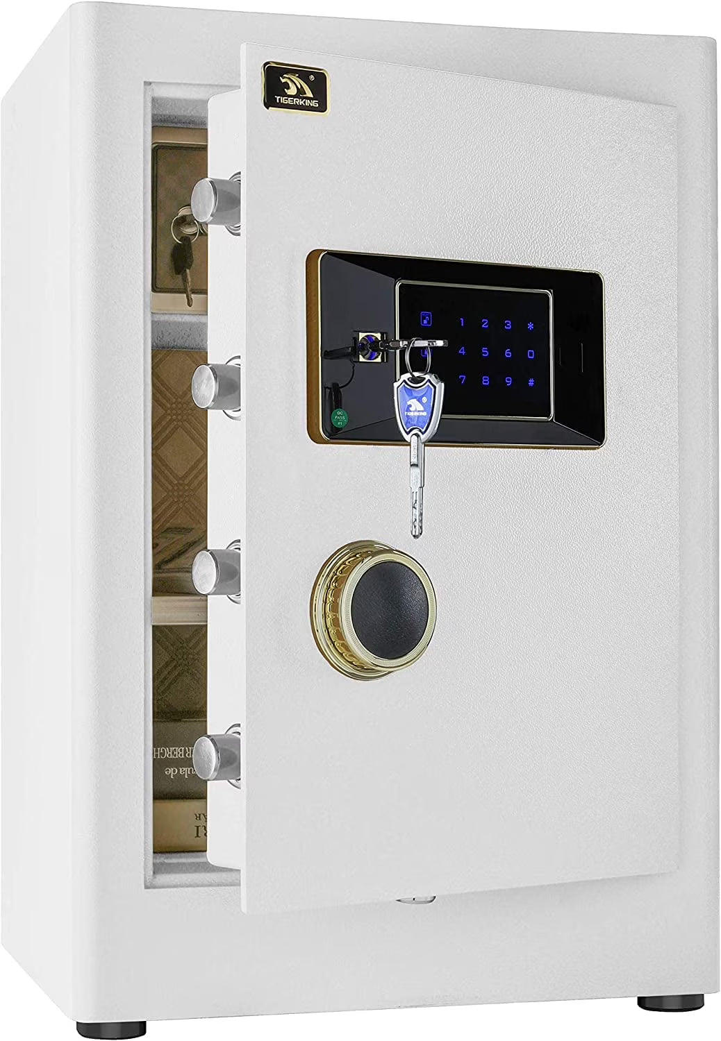 TigerKing Durable Security Home Safe with Electronic Lock, White