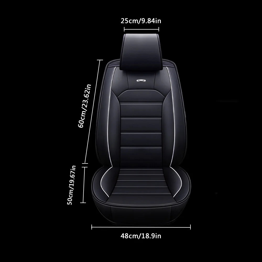 OTOEZ Leather Car Seat Cover Universal 5 Seats Full Set Front Rear Seat Protector