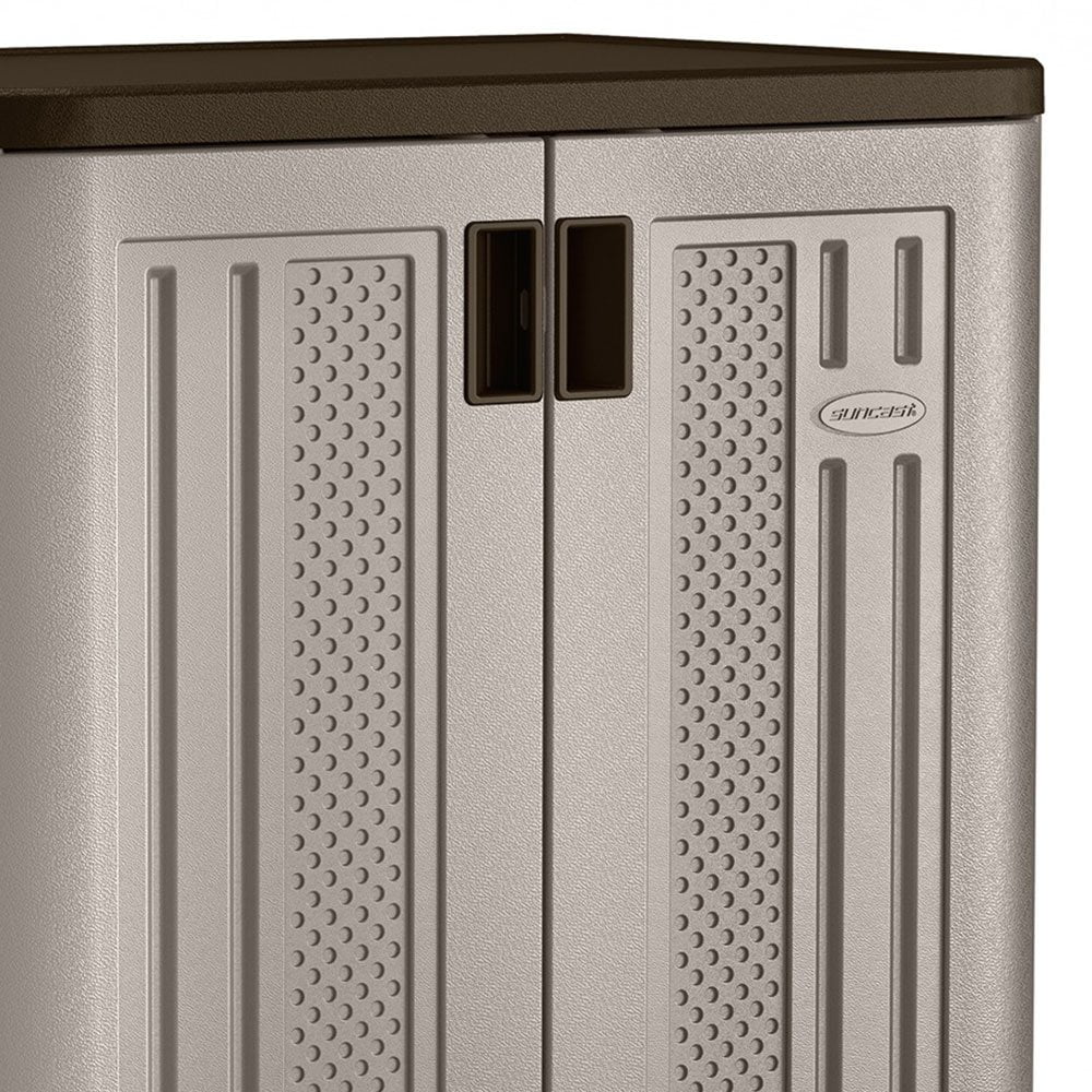 Suncast 2-Shelf Resin Base Cabinet, Platinum Metallic