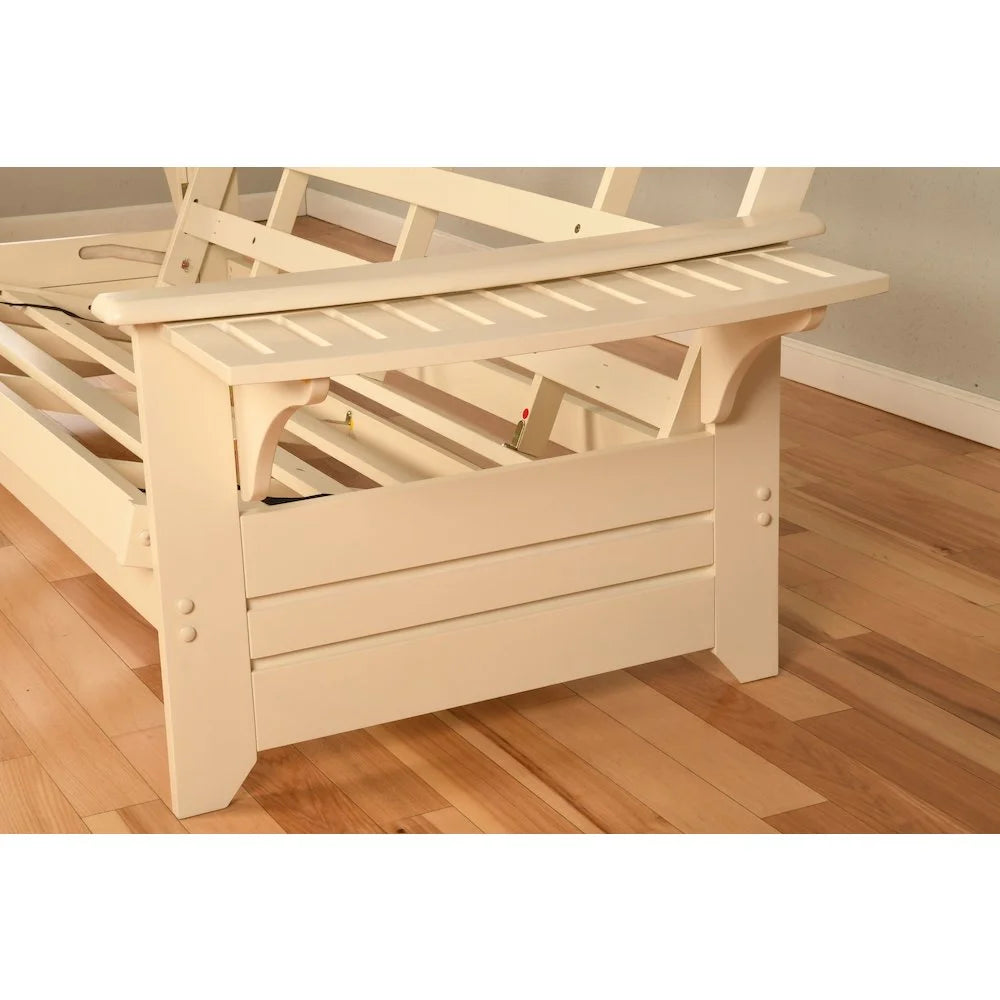 KODIAK Phoenix Frame-Antique White Finish-Marmont Mocha Mattress