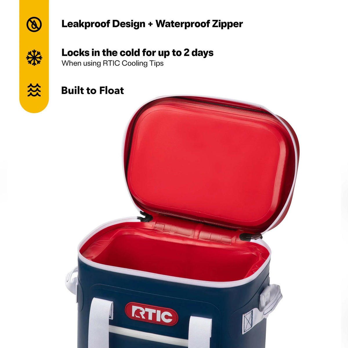 RTIC 12 Can Ultra-Tough Soft Cooler, 10 Qt, Leakproof, Waterproof Zipper,  Black