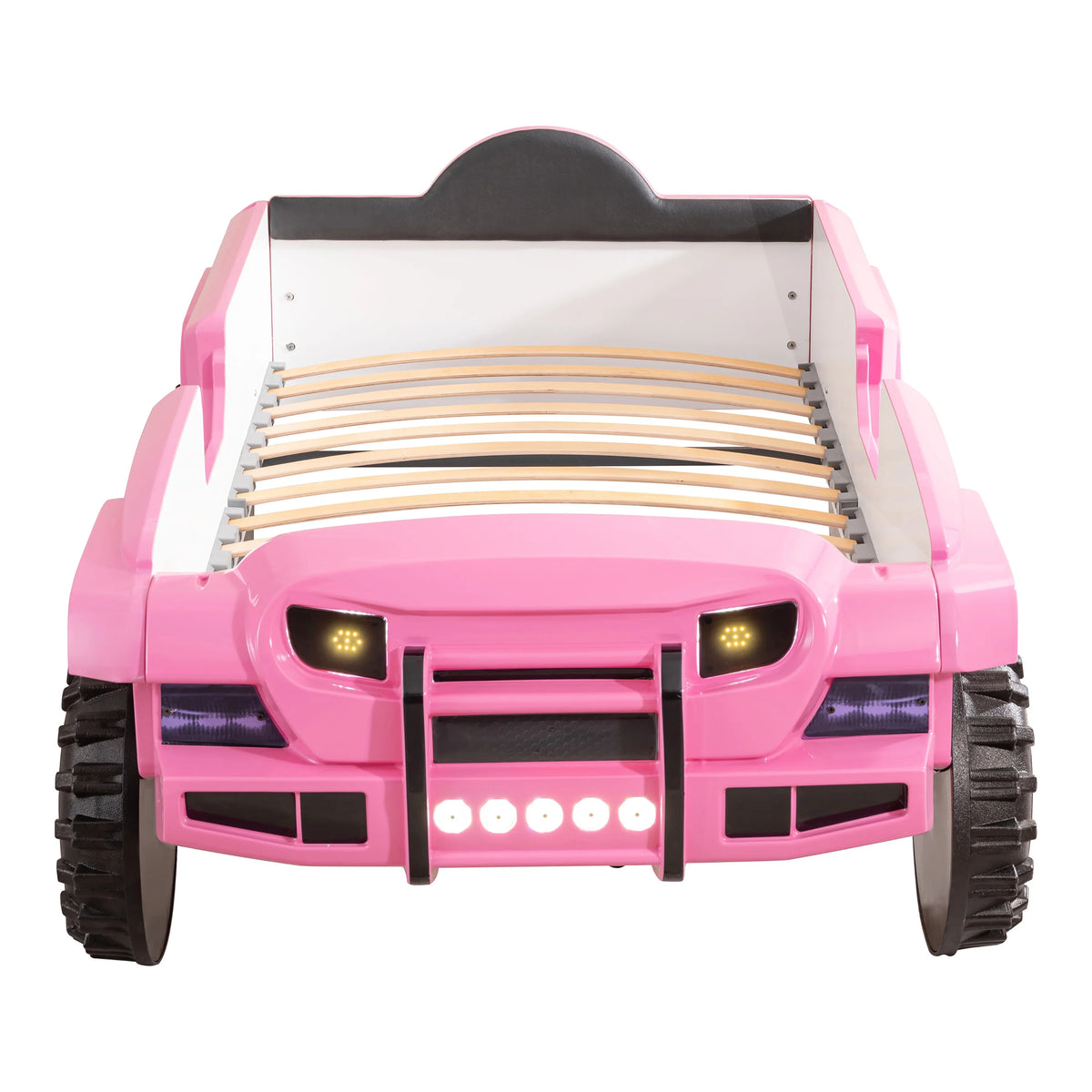 Furniture of America Terra Kids Plastic Twin SUV Bed with LED and Sound, Black