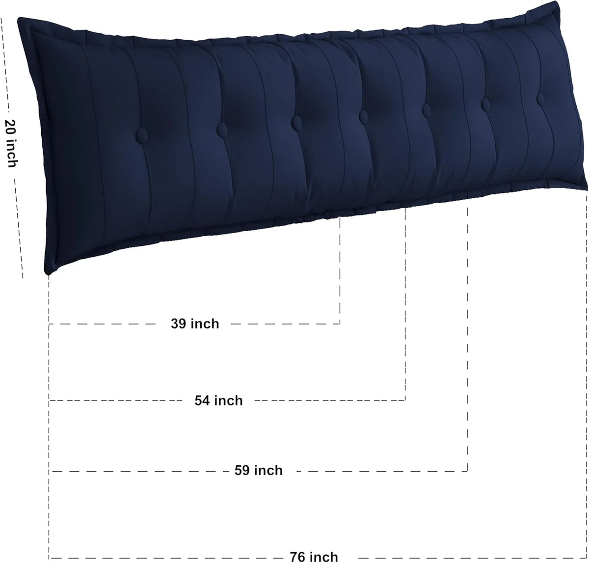 Daneey Large Headboard Pillow Full Pillow Headboard Soft Daybed Pillows Bolster Pillow for Bed & Couch Long Pillow for Bed Decorative, Removable Ivory Cover