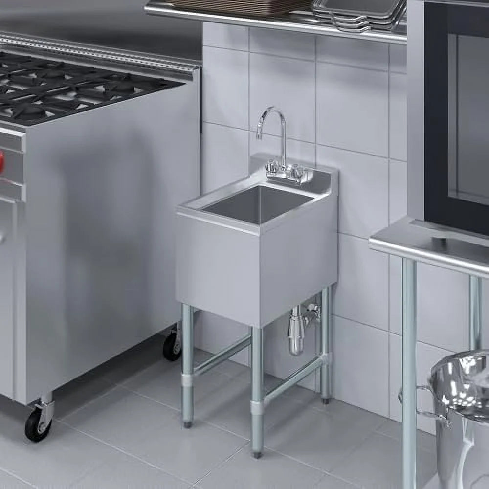 Stainless Steel Single One Compartment Under Bar Sink with Faucet