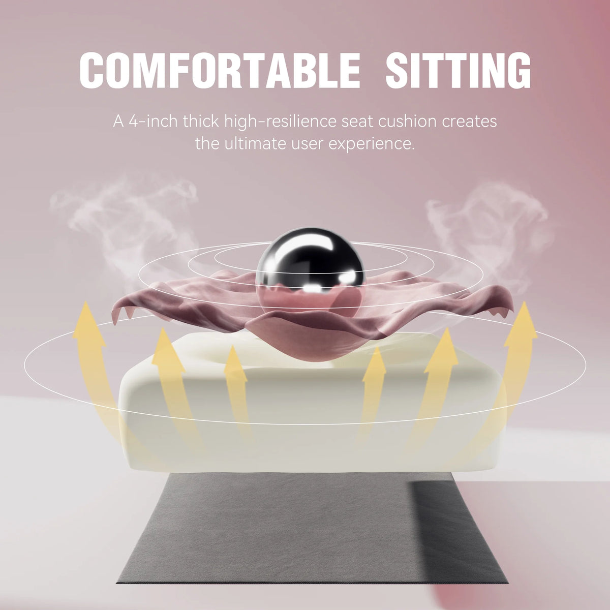 Dowinx Computer Gaming Chair with Pocket Spring Cushion and 4D Armrests for Office,Breathable Fabric High Back Ergonomic Task Chair with Footrest , Massage Lumbar Support Black