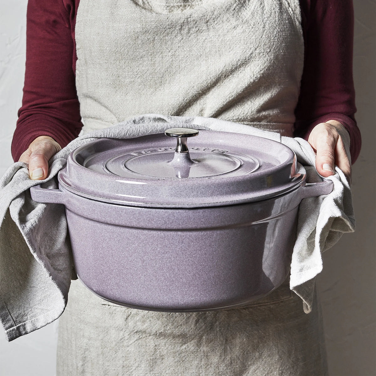 Staub Cast Iron 7-qt Round Cocotte - Grenadine