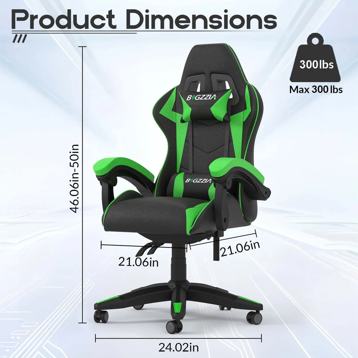 Bigzzia Gaming Chair with Footrest, Gaming Chair for Adult with Headrest and Lumbar Support,Red