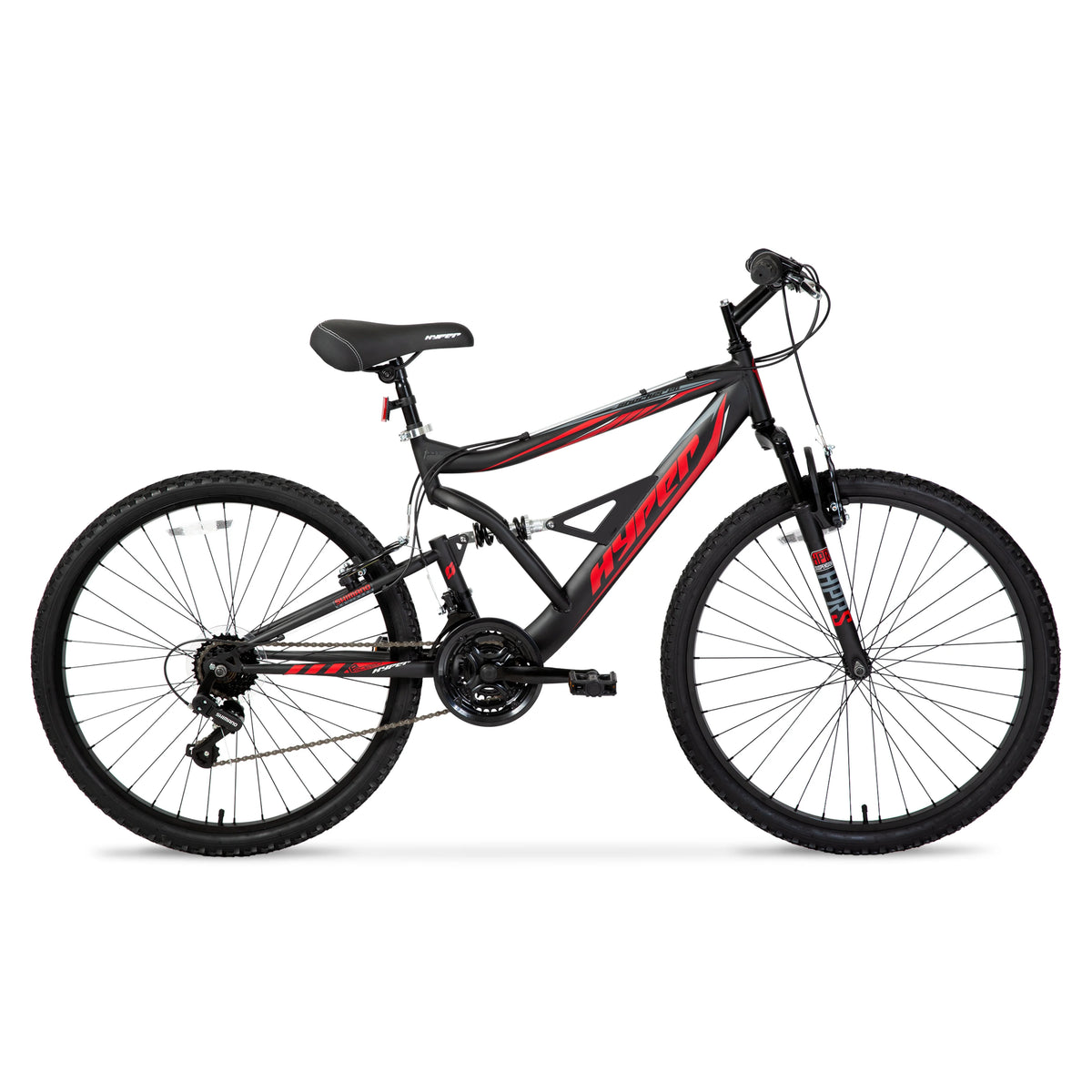 Hyper Bicycles Men's 26" Shocker Mountain Bike, Black/Green