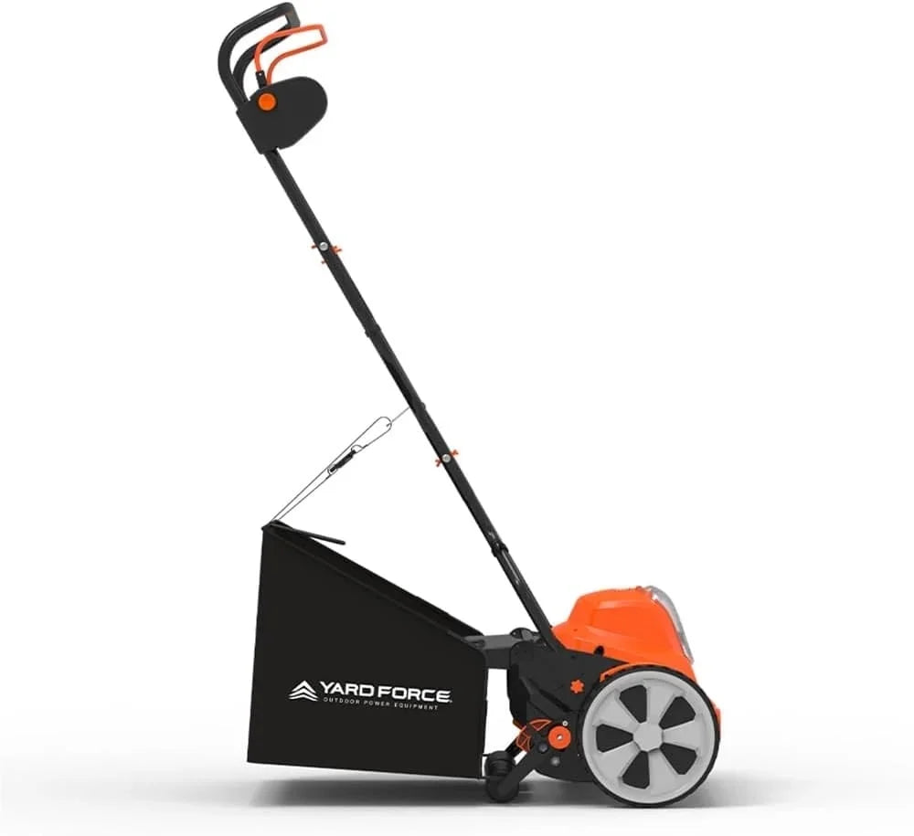 Yard Force YF20vRX-RM2  Reel Mower Cordless Hybrid 15-inch 20V Lithium-Ion, 2 Battery, Compact Storage, 12 Gallon Bag, Clean Cut for Healthy Lawn, Bermuda and Centipede Grass Only