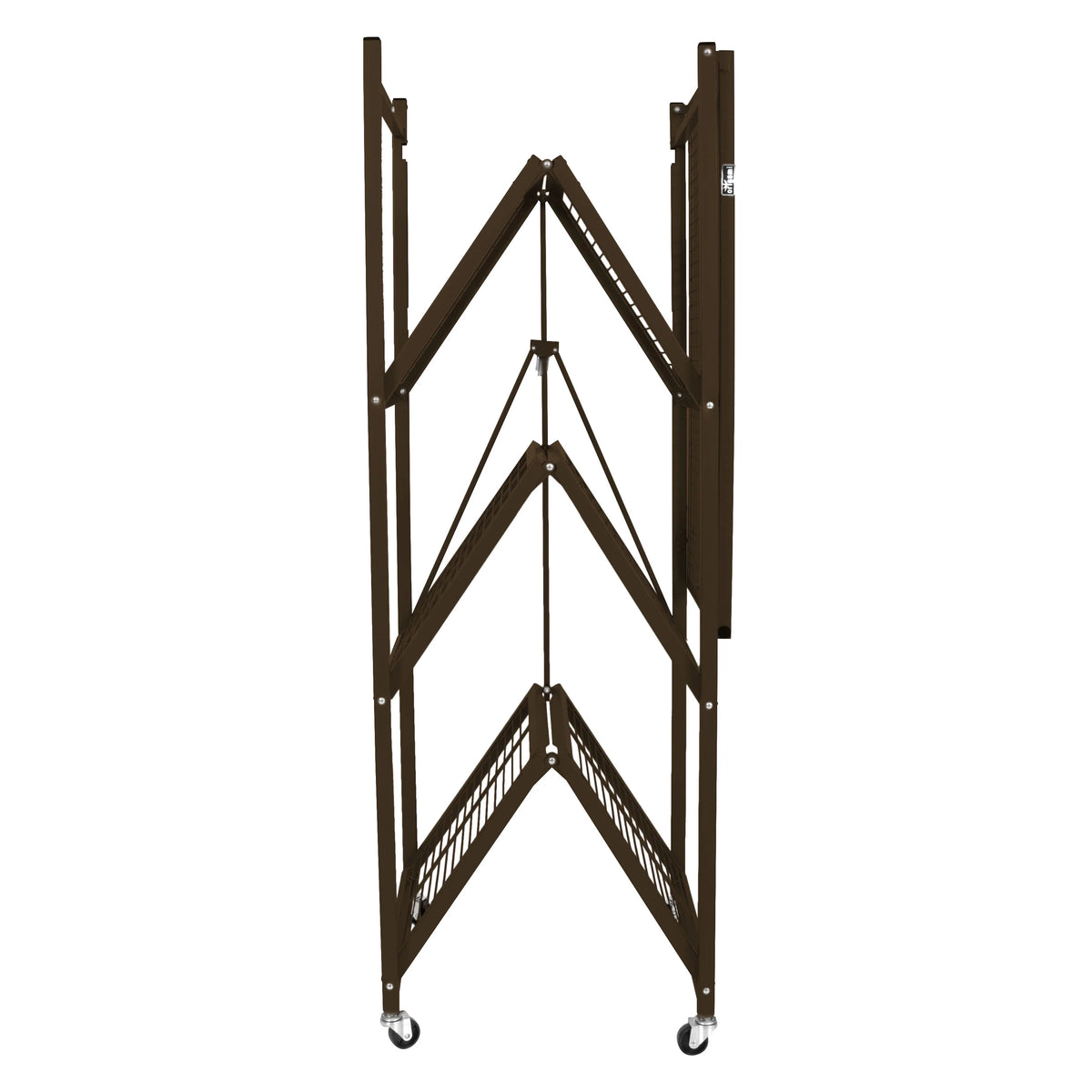 Origami 2-Pack R5 Series Heavy-Duty 4-Tier Foldable Steel Shelf, Pewter