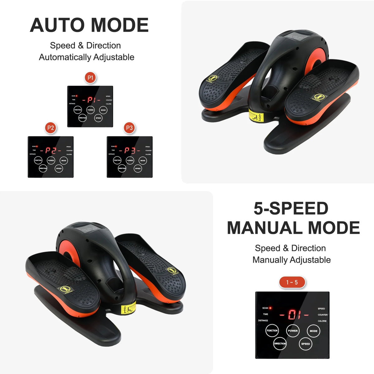 Baokaler Under Desk Elliptical Exercise Machine, Electric Elipsefit Leg Exerciser while Sitting for Seniors,12 Adjustable Speeds with Remote Control