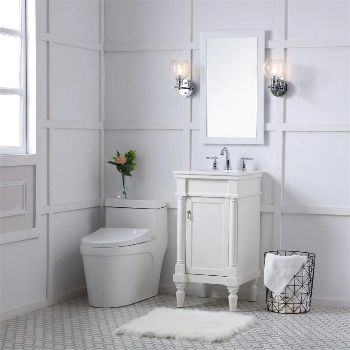 18.5 inch single bathroom vanity in blue