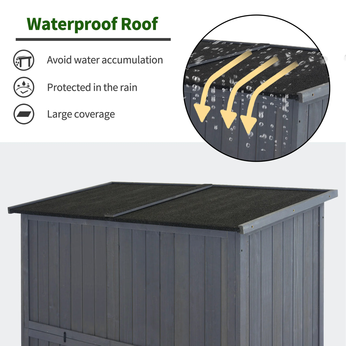 MCombo Outdoor Wood Storage Cabinet, Garden Tool Shed 1900