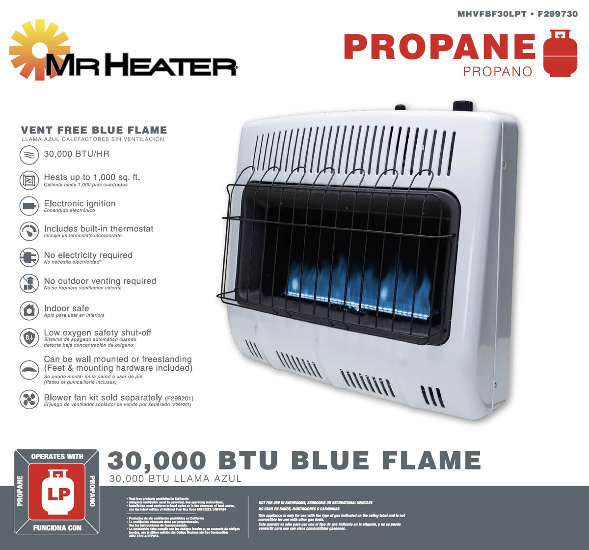 Mr. Heater 30,000 BTU Vent Free Blue Flame Propane Heater
